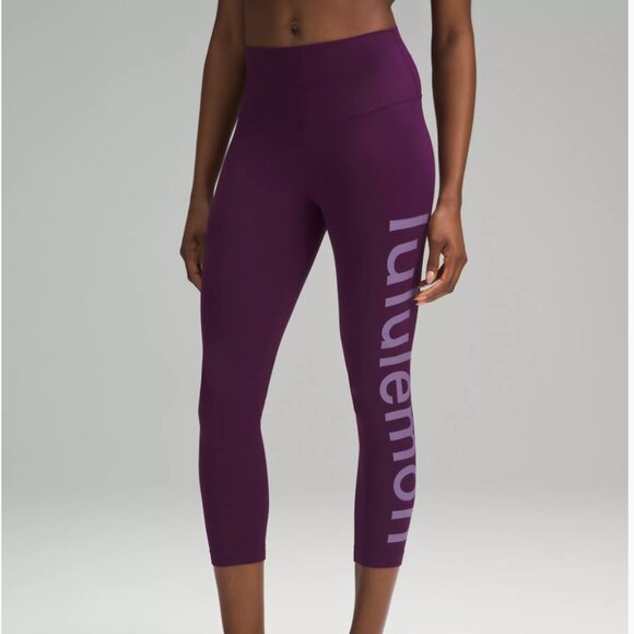 NWT! Rare and Sold Out Lululemon Align High-Rise Crop 23" Graphic Magenta Size 6 - Picture 1 of 4